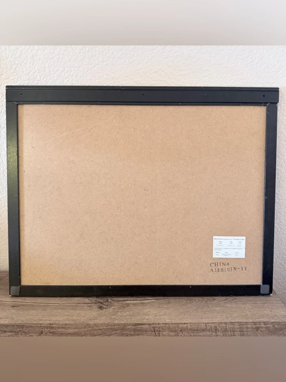 Magnetic Weekly Planner Whiteboard & calendar with Cork Strip - Black Frame
